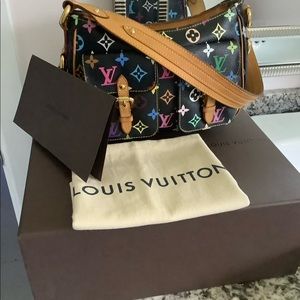 Auth LOUIS VUITTON Lodge PM Noir Monogram Multicolore Shoulder Bag
